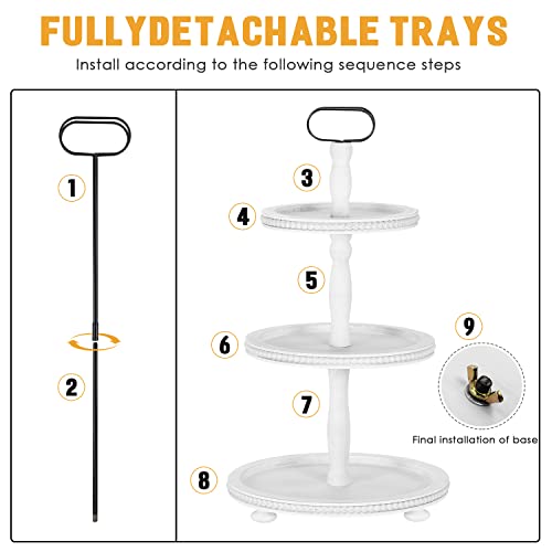 Amazon – Urban Deco Wooden Tiered Tray 3-Tier Decorative Tray Farmhouse Serving Tray - $17.26 / - image 6
