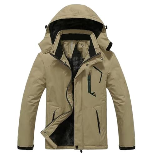 Manteau homme hiver kaki imperméable pour affronter la neige sur le trajet du travail