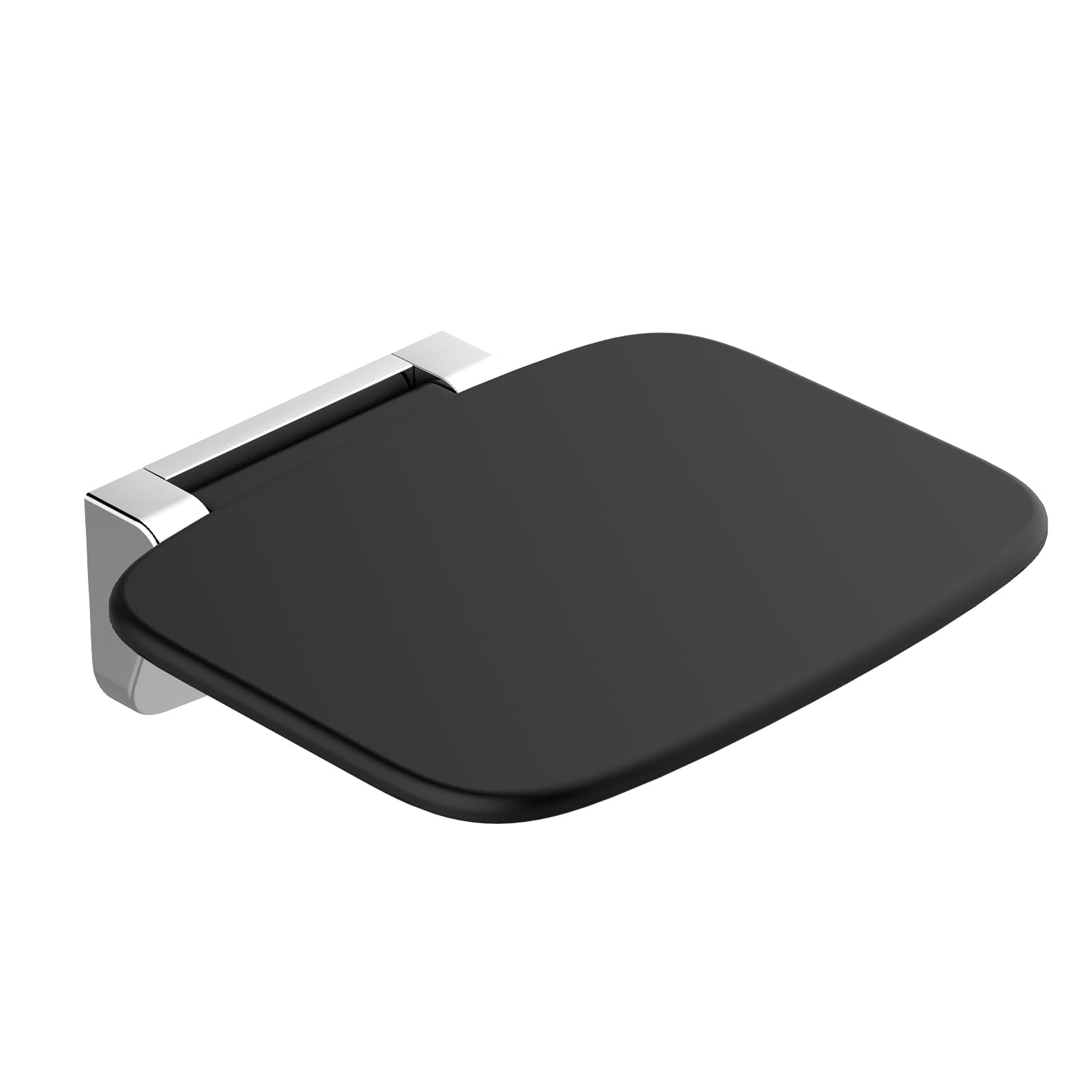 Heuffe Asiento de Ducha Ultradelgado Ergonómico Plegable de Pared - 160kg Capacidad Antideslizante, para Adultos Mayores y Discapacitados, Negro
