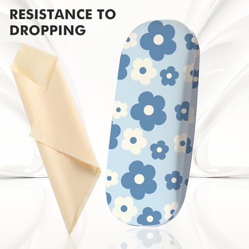 Image of Glasses Case Hard Shell,Portable Protective Eyeglasses Case, Eyeglass Holder Box with Cleaning Cloth, for men women