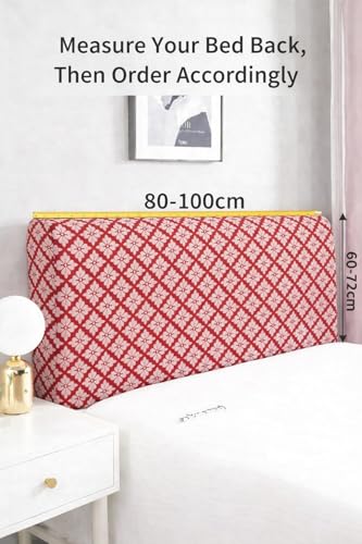 Image of HOMETHREADS 200 GSM Stretchable Jacquard Headboard Cover | Soft, Dust-Proof & Wrinkle-Resistant Bed Back Protector | Fits Leather, Wooden & Fabric Bedsides | for 3ft to 3.5ft Beds | (D Pink, 90x65Cm)