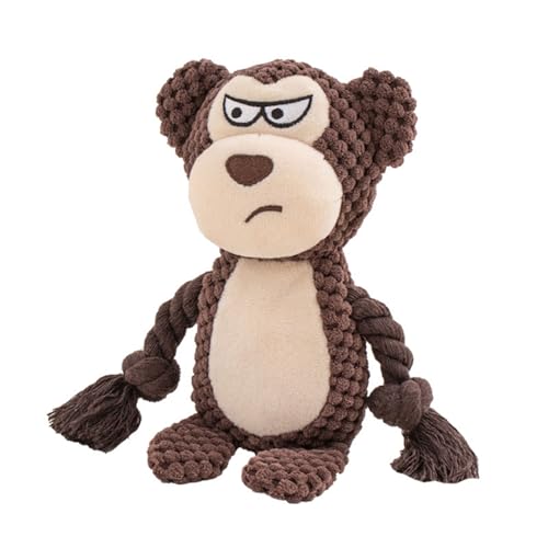 Fluxioxtna Jouet interactif en corde de coton pour chien avec son couineur pour attirer l'attention et nettoyer les dents pendant le jeu interactif du chien