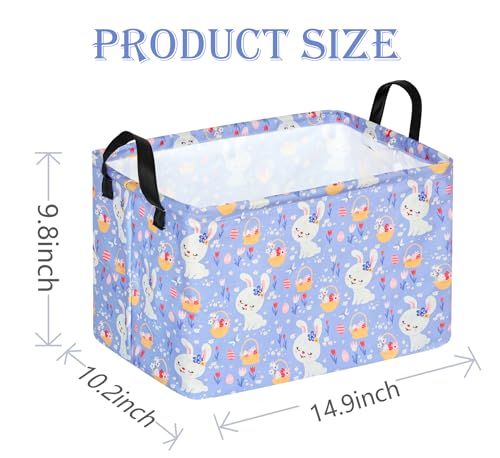 Image of Easter Eggs Gift Rectangle Rabbit Toy Shelf Basket Clothes Laundry Storage Box Storage Bins, Bunny Basket, Laundry Hamper with Handles