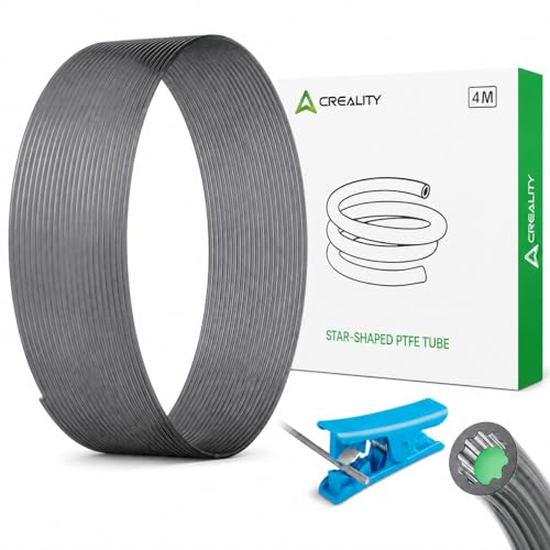 Creality PTFE Tube 4M for 1.75mm Filament Low-Friction Star-Shaped Inner Channel Bowden Tube High Temperature PTFE Tubing up to 260C 3D Printer Accessories with Tube Cutter for FDM Printers