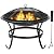22 Inches Portable Fire Pit Outdoor Wood Burning Steel Lightweight BBQ Grill Firepit Bowl with Log Grate&Poker for Outside Patio Campfire Bonfire Backyard