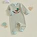 Bagilaanoe Infant Baby Boy Long Sleeve Romper Jumpsuit Pants Mallard Duck Waffle Knit Outfit Fall One Piece Clothes (Green, 12-18 Months)
