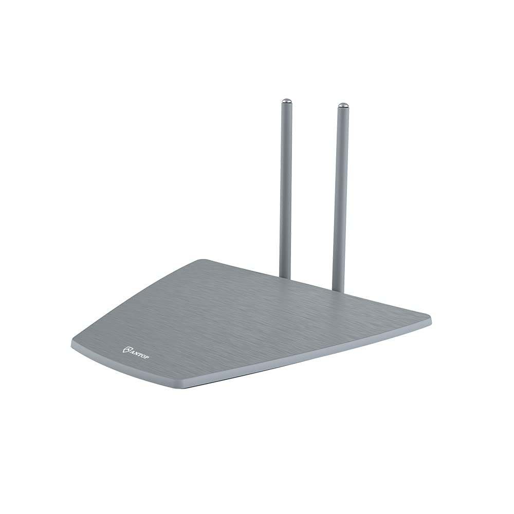 ANTOP Antenna Inc. AT-221BV Titanium Aero + Amplified Indoor HDTV Antenna (Titanium) Silver 12.00X 10.60 X 1.00 inches