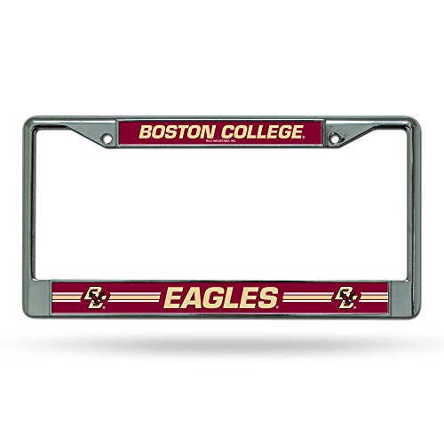 Rico Industries NCAA Boston College Eagles Standard Chrome License Plate Frame , Silver, Maroon , 12-inch by 6-inch