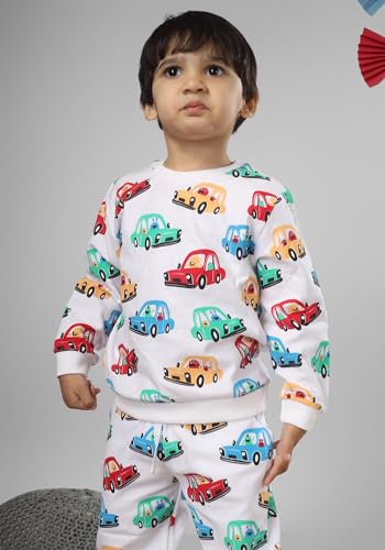 Image of POLKA TOTS 100% Cotton Co-Ord Joggers for Kids | Trendy Sweatshirt & Joggers Set | All Season Wear for Kids, Toddler & Newborn | Soft & Breathable Dress for Boys & Girls | from 6 Months to 8 Years