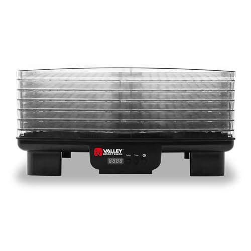 Valley Sportsman Food Dehydrator Machine, 6 Stackable Trays, Jerky Dryer, with Digital Adjustable Timer & Temperature Control, Electric Food Preserver for Fruits, Veggies, Meats & Dog Treats