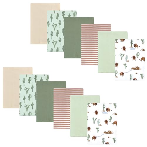 Image of Hudson Baby Unisex Baby Cotton Flannel Burp Cloths 12-Pack Bundle, Wilderness, One Size
