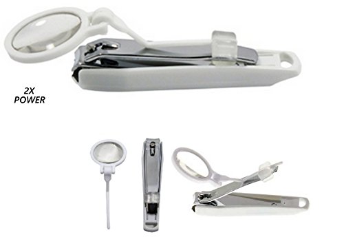 Nail Clipper With Magnifying Glass 2-x Magnifier Quality Steel Cutter