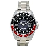 CREPHA(クレファー) 腕時計 アナログ メンズ ソーラー 防水 メタルバンド ベントレー レッド BT-AM388-RDS