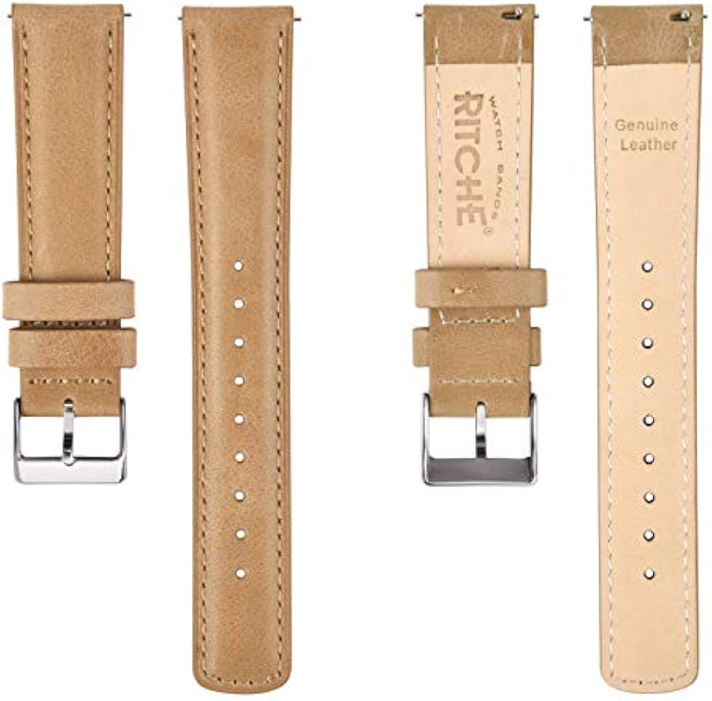 Ritche Genuine 18mm Leather Watch Band Classic Vintage Quick