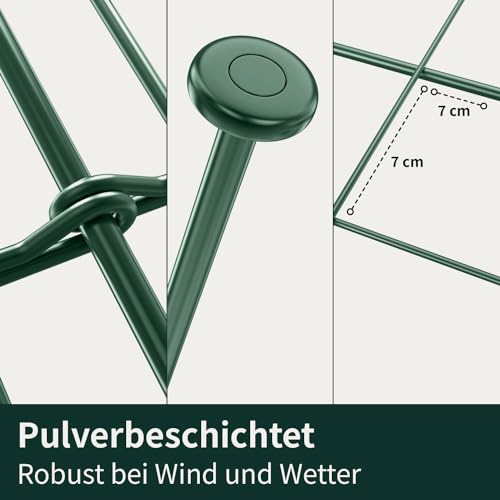 VERDOBA Teichzaun Gartenzaun Komplettset - Metall 10 Zaunelemente - Zaun für den Garten, Gitterzaun Set Oberbogen - für Hunde (10x Oberbogen, Grün - RAL 6005)