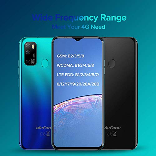 Ulefone Unlocked Smartphones Note 9P, 16Mp + 5Mp + 2Mp, Dual Sim Phones Unlocked, Android 11 4Gb+64Gb Rom, 6.52" Fhd, Fingerprint Face Detection, 4500Mah High Capacity Battery, T-Mobile - Blue #TOP5