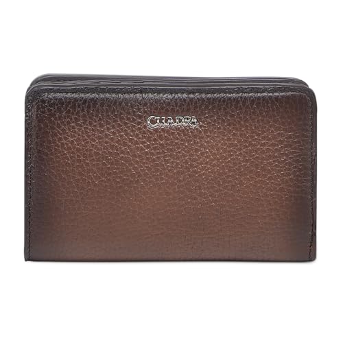 Cuadra Wallet for Women Leather Deer Brown Multi Card (Brown)