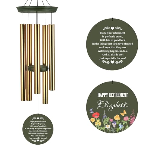 Image of ASTARIN Retirement Wind Chimes 2025, Personalized Wind Chime, New Life Chapter Retirement Gifts for Woman /Man /Teacher /Nurse, Deep Tone Wind Chimes Congratulations for Retire