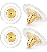 Amazon.com: Big Flat Earring Backs Replacements, 4pcs 18K Gold