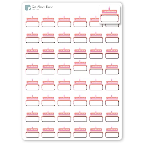 Birthday Planner Sticker / 48 Write In Smudge Proof Vinyl Stickers (1/2”) / Birthday Celebrate Reminder Name/Essential Productivity Life/Bullet Bujo Journal (1 Sheet)