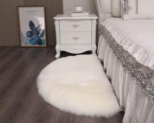 Tapis demi-lune luxueux en peau de mouton véritable douce et demi rond en peau de mouton confortable demi-cercle en laine de mouton de qualité supérieure Tapis semi-circulaire en peau de mouton
