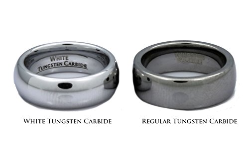 Silver or Gold Stripes White Tungsten Carbide Wedding Band 6mm or 8mm COMFORT FIT Ring4