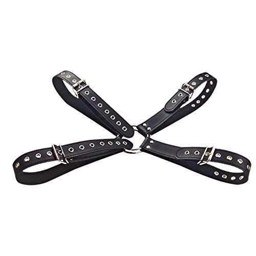 FEESHOW Men's X-Cross Leather Chest Body Harness Adjustable Buckle Straps2