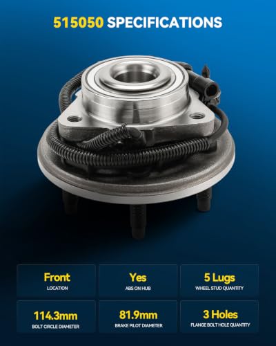 Image of PHILTOP 515050 x1 Front Wheel Bearing Hub Assembly for Ford Explorer