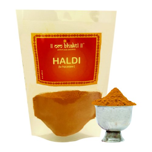 Om Bhakti Turmeric or Haldi (8.5 cm x 2.5 cm x 13.5 cm, Turmeric Yellow)