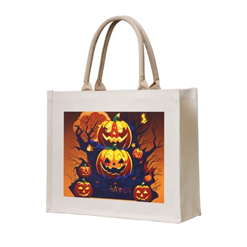 Sac cadeau personnalisé citrouille d'Halloween en toile de coton unique pour maman