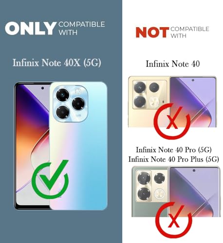 Image of Jkobi Back Cover Case for Infinix Note 40X 5G (Shockproof with Polycarbonate Clear Panel | Professional Black)