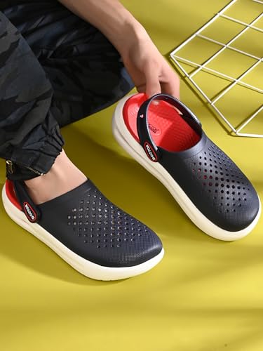 Image of Men Platform Clogs with Adjustable Back Strap | Lightweight EVA Cushioned Sole | Breathable Anti-Slip Everyday Wear Footwear for Indoor & Outdoor Use