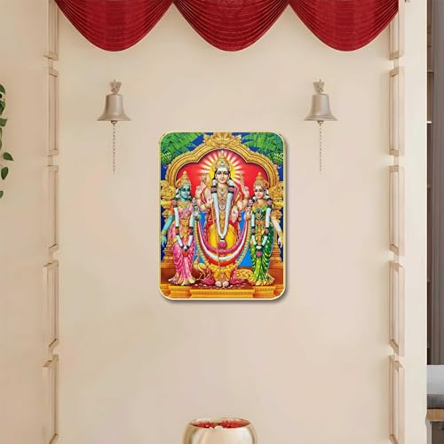 Image of SAF Divine Ram Darbar Wall Art with Table Top Stand & Wall Hanging Hole | Premium MDF Religious Painting for Mandir Living Room Bedroom Office Home Decor Gift SK-02
