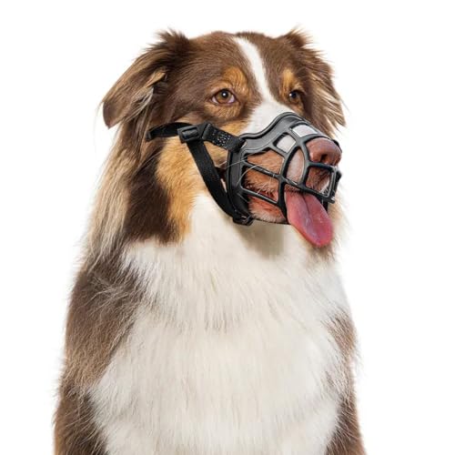 Bozal Perro Mediano de Silicona Antiladridos para Perros de Hocico Largo de 12 a 20 Kg，Bozal Anti...