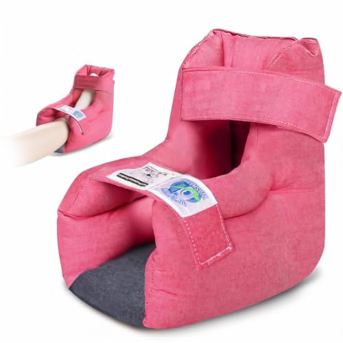 Image of EZ Assistive Heel Protectors for Pressure Sores & Bed Sores - Open Heel Design with Adjustable Straps, Soft & Supportive Padding, Machine Washable - One Size Fits Most (Single Pack,Red)