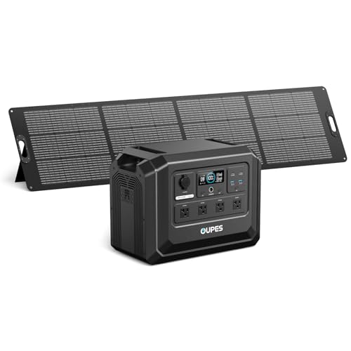 OUPES 2000W Solar Generator Kit Mega 1 Lite with 240W Solar Panel, 1024Wh LiFePO4 Power Station, 46...