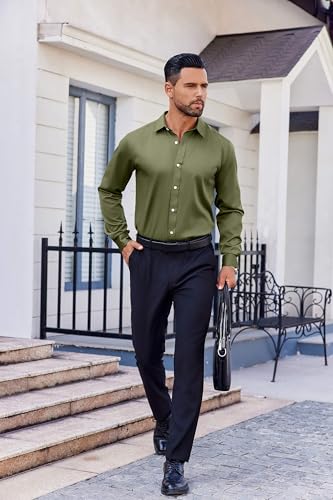 COOFANDY Mens Dress Shirt Long Sleeve Wrinkle Free Formal Shirts Business Casual Button Down Shirts3