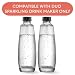 Sodastream Glasflasche 1L für DUO & E-DUO · 2er-Pack · DUO Glasflasche mit Schraubverschluss für Sprudelwasser · spülmaschinenfest · Premium Glas-Karaffe · nur mit SodaStream DUO & E-DUO kompatibel