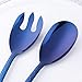 Bisda Salad Spoon and Fork Set, 12 Inch Stainless Steel Salad Server, Blue Large Serving Utensils, Dishwasher Safe, Pack of 2