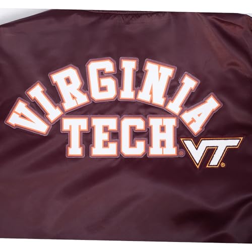 Pro Standard Mens College Virginia Tech Classic Chenille Satin Jacket Wine Xl by Pro Standard - Image 4