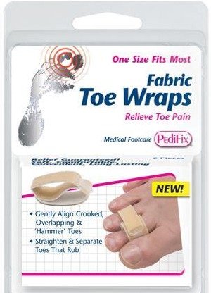 Comfort Fabric Hammer Toe Wraps Crooked Toe Pain Straps Separators 2/PK ToeWraps One Size Fits Most
