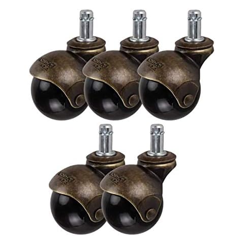 DWhui Ball Swivel Castor Wheels Antique Stem Casters 2 Inch Ball Caster Wheels Vintage Brass,Castor Replacement For Furniture Office Chairs (Color : Swivel Casters, Size : 5 pieces) Cover