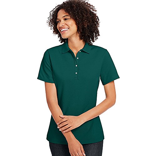 By Hanes X-Temp Women's Pique Polo Shirt_Deep Forest_S
