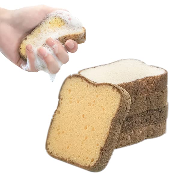 Toast Cleaning Funny Sponges Creative Bread Kitchen Sponges Home Dishes Washing Cleaning Tool - 6Pcs