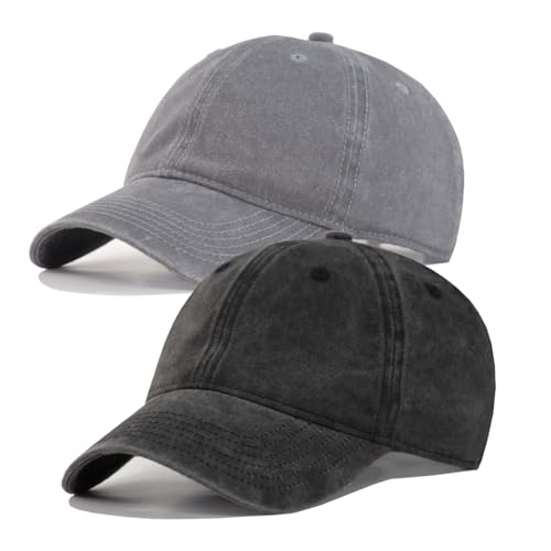 Image of TSSGBL Vintage Cotton Washed Baseball Cap S to XXL Unstructured Low Profile Adjustable Distressed Dad Hat for Men Women