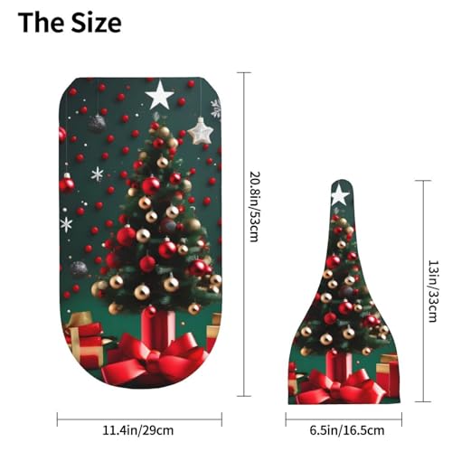 Round Ball Christmas Tree Print Newborn Swaddle Blanket with Beanie Set, Soft Baby Sleep Sack Receiving Wraps, for Boy Girl4