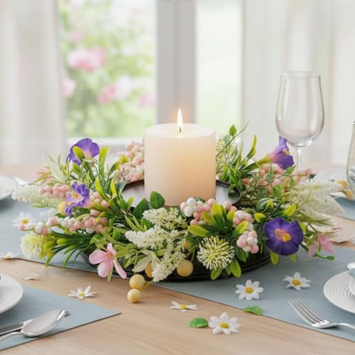 MOYEE 14 Spring Centerpieces for Tables Candle Ring