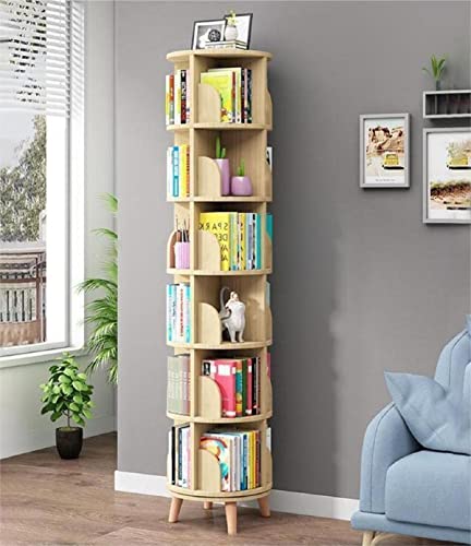 Gdrasuya10 Upgraded 6 Tier Tall Rotating Bookshelf With Legs, Large Stackable Bookshelf Wooden Storage Bookcase Book Display Racks Shelves For Bedroom Study Room Living Room #TOP26