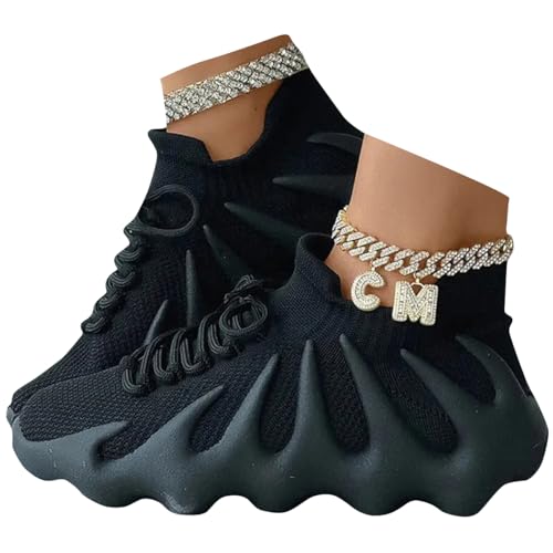 Floral Pattern Embroidery Mesh Sneakers - Women's...