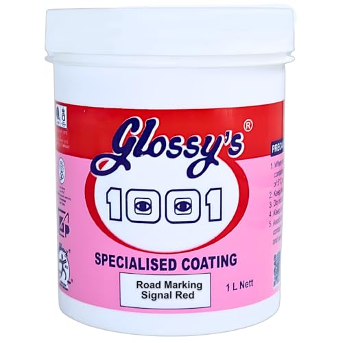 Image of 1001 Specialised Coating Road Marking Paint For Curb, Traffic Road, Pavement Striping, Parking Lots, Crosswalks, Driveways, Airports, Traffic Signs, Painting, Arts & Crafts (1 Ltr - Signal Red)